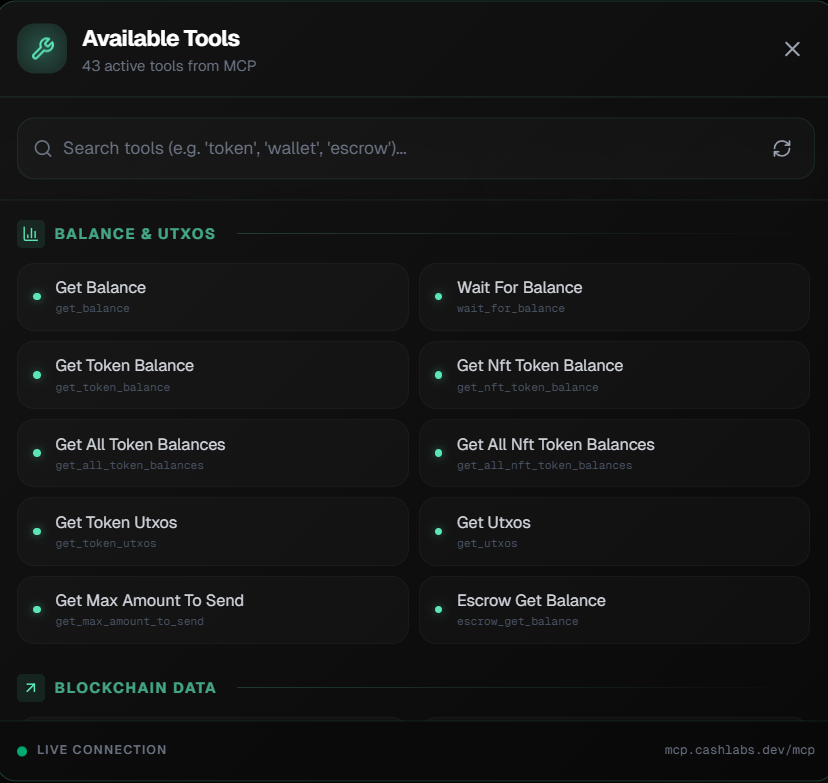 MCP Server Tools for Bitcoin Cash